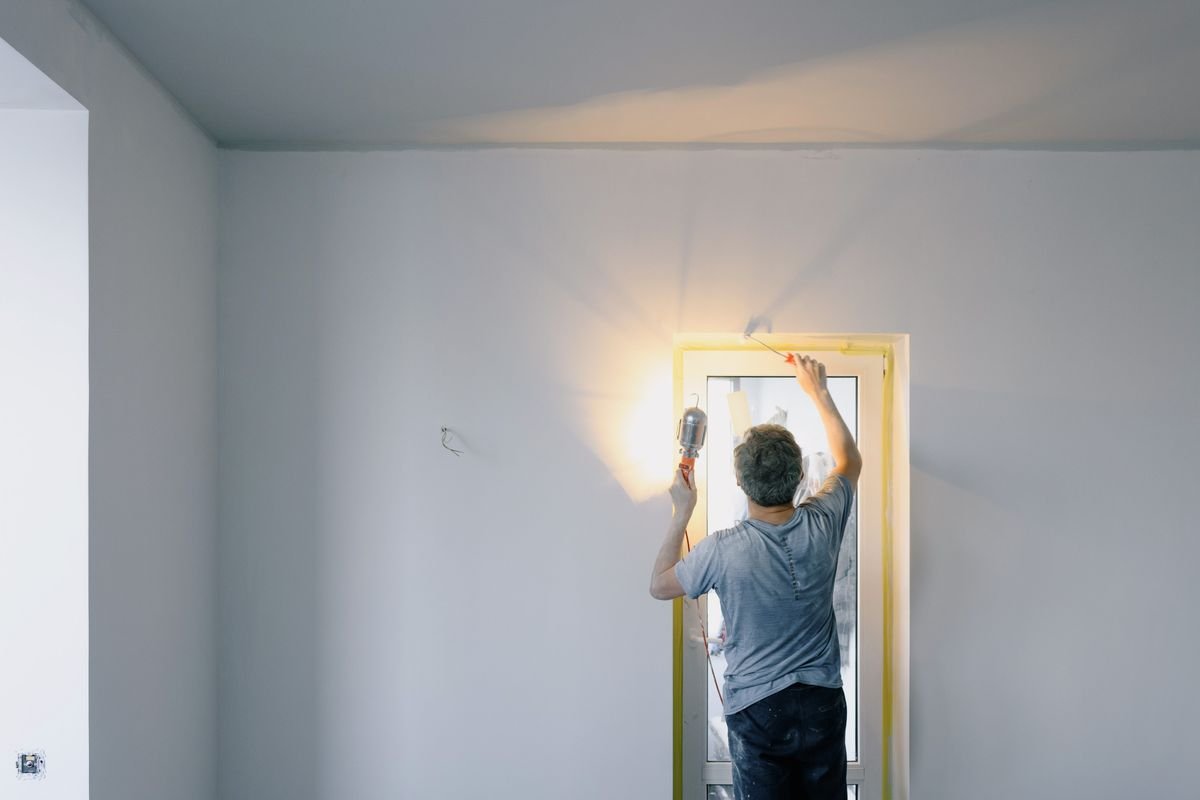 Door frame repair and home maintenance work